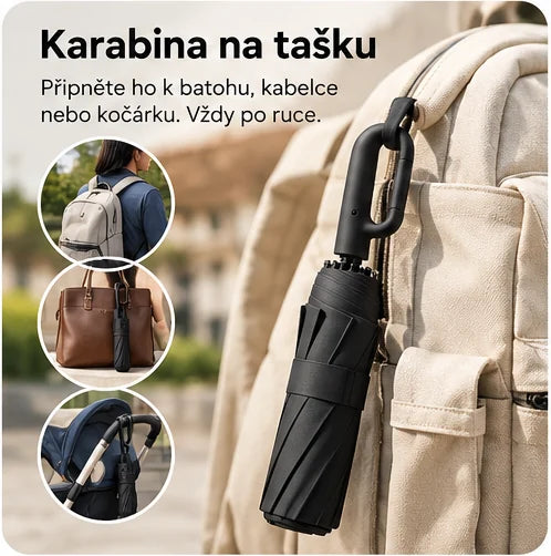 Vylkon™ - Automatický deštník s karabinou